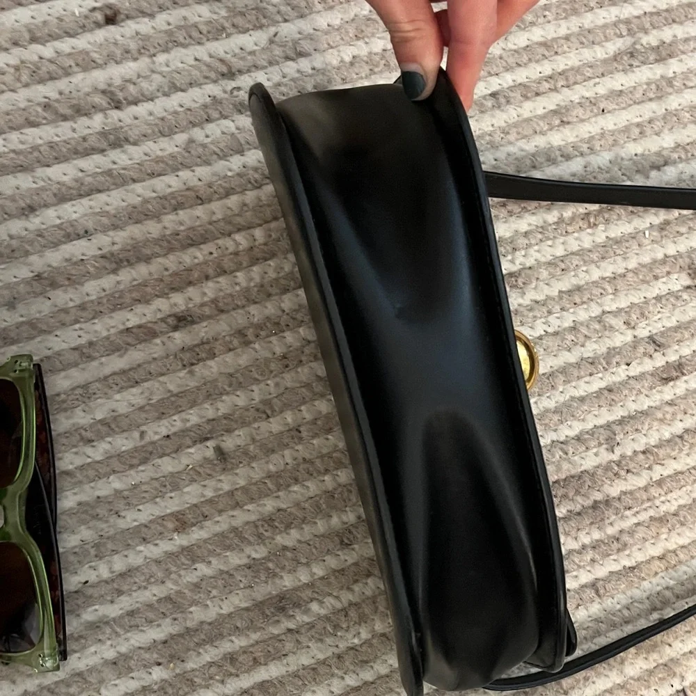 Furla Small Nero Sfera Crossbody / Shoulder Bag in Black. Gold Hardware. - Picture 10 of 16